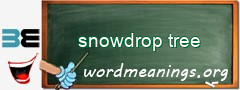 WordMeaning blackboard for snowdrop tree